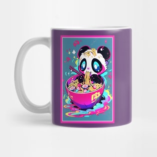 Anime Cute Panda eating Ramen | Cute Anime Panda Kawaii Design Mug